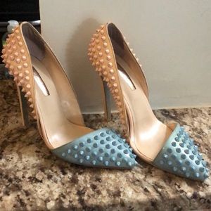 Kandees spiked heels blue and nude